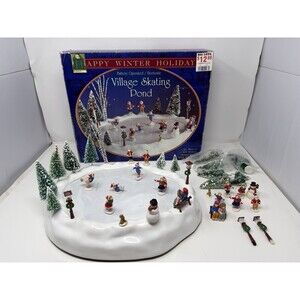 Vgt Happy Winter Holiday Village Skating Pond Musical Works Complete plus extras